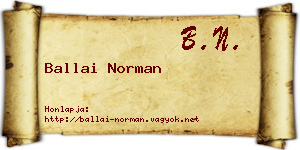 Ballai Norman névjegykártya